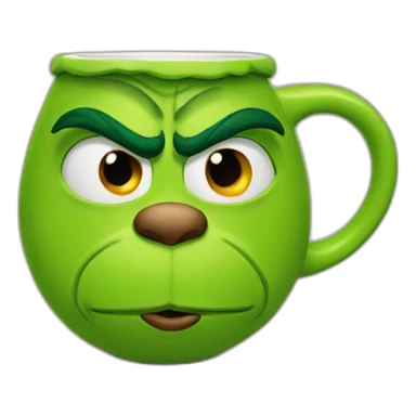 Grinch face mug sticker
