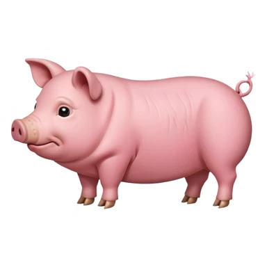 Realistic pig side view, less cartoony sticker