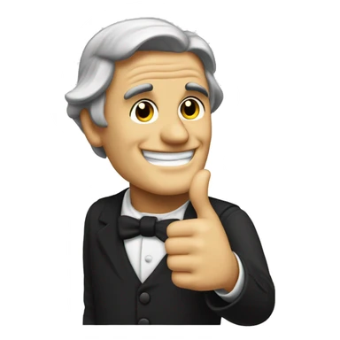 Ralph Waldo Emerson with thumbs up sticker