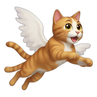 a cat flying sticker