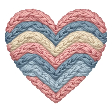 Neutral patterned knitted heart sticker