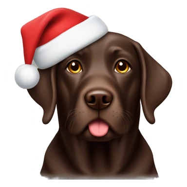 chocolate lab with christmas hat sticker