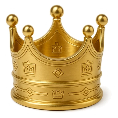 a gold crown, shiny and ornate sticker
