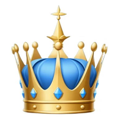 side view of a blue blueprint plan with minimal white lines and a simple crown drawing sticker