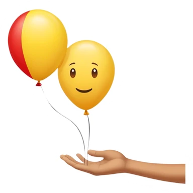 letting go of a yellow red balloon hand  sticker