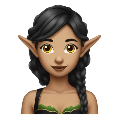 female elf fantasy black dress sticker