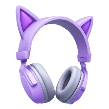 Pastel purple gaming headphones with cat ears sticker