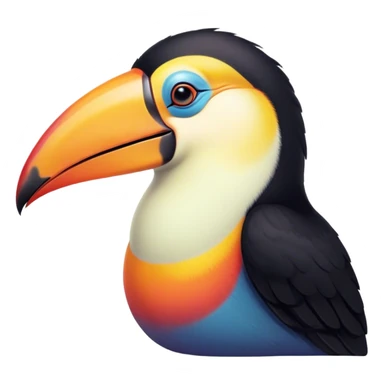 Meme-Worthy cute Sleeping Toucan Portrait Emoji, Head resting peacefully with a contented smile, showcasing a vibrantly colored beak and eyes gently closed in serene slumber, Simplified yet comically adorable features, highly detailed, glowing with a soft, drowsy tropical light, high shine, relaxed and utterly lovable, stylized with an air of playful laziness, bright and heartwarming, soft glowing outline, capturing the essence of a sleeping toucan that feels destined to become the next viral icon of adorable rest! sticker