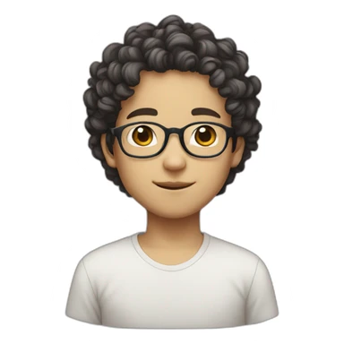 glasses、curlyhair、Chinese boy sticker