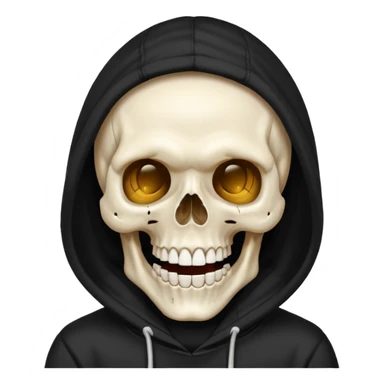 Laughing skull in a hoodie sticker