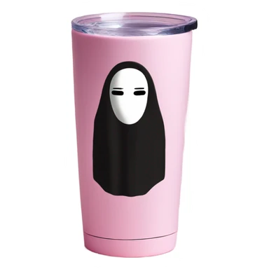 no face light pink tumbler water cup sticker