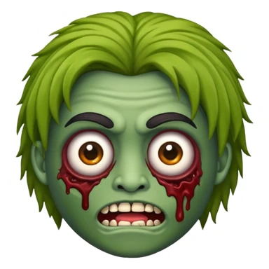 emoji de iphone de zumbi com o cabelo do james cook da serie skins sticker