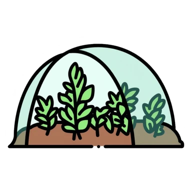 garden bed with plastic hoop cover, plant protection sticker