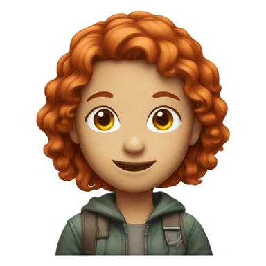 Smiling girl with redhair  sticker