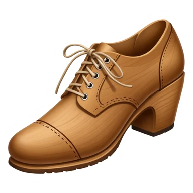 Un zapato de madera estilo Polonia . El zapato está tallado a mano. Pero de madera  sticker