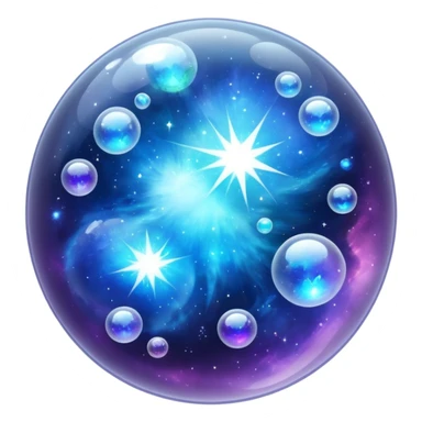 white sparkling shiny bubble nebula crystal sticker