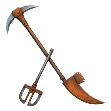 Sickle and hoe sticker