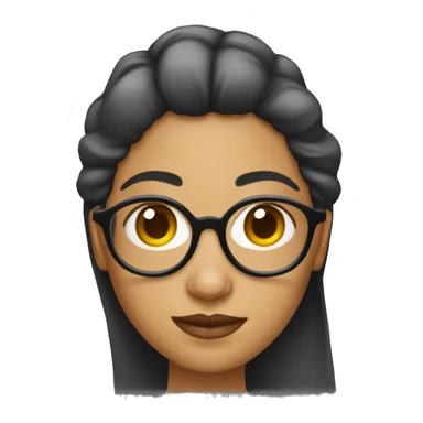 Una mujer con gafas y crespa sticker
