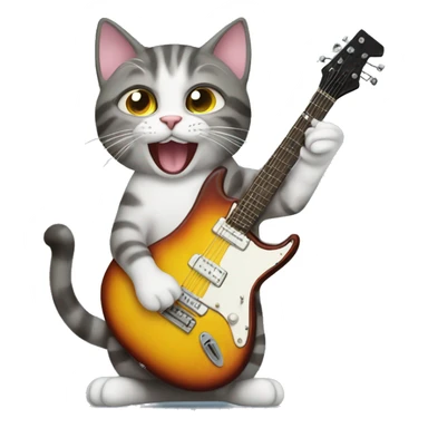 Cat rocking to music sticker