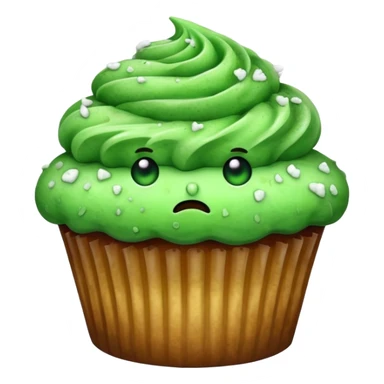 Cupcake with a disgusting look sticker
