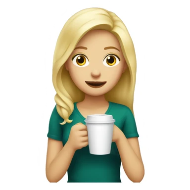 Blonde girl drinking take away coffee  sticker