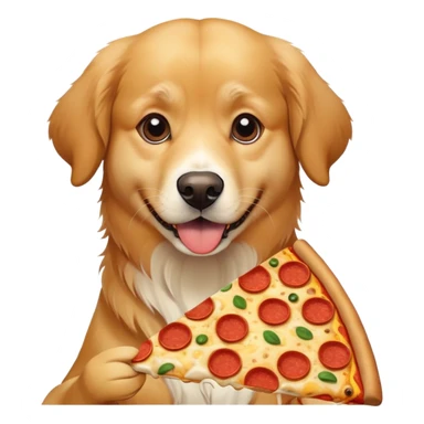 dog eating pizza with cheese stretch sticker