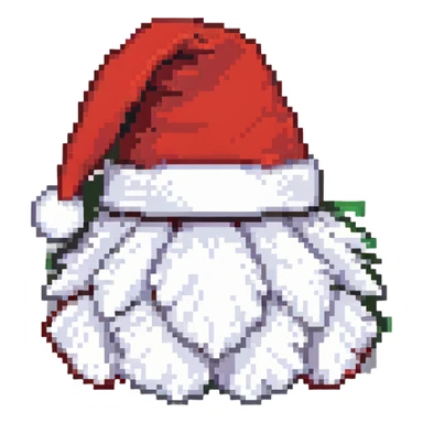 Red Santa hat with white fluffy trim and pom-pom on top sticker