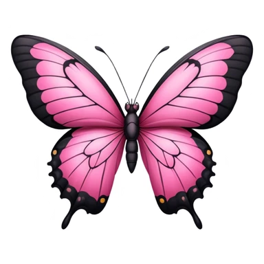 Black and pink butterfly sticker