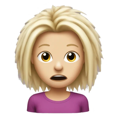 Porcupine woman looking shocked static blonde hair sticker