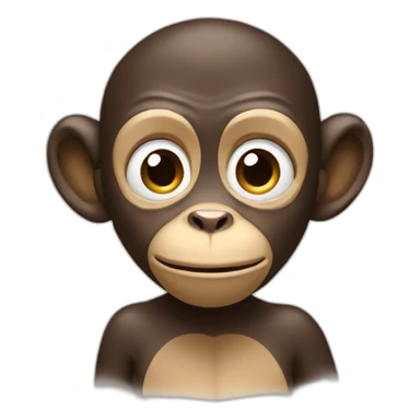 Thinking and being shy monkey sticker