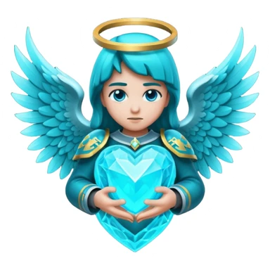 Dark Cyan angel heart with minecraft warden soul sticker