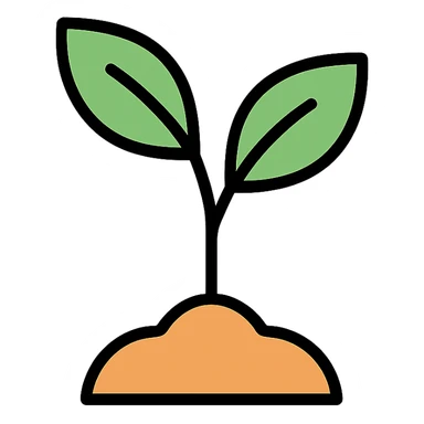 sapling icon, color outline, modern icon style sticker