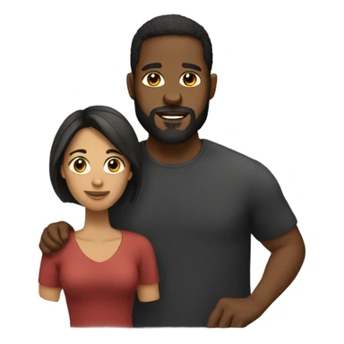 Black man with short hair and beard and Spanish woman  sticker