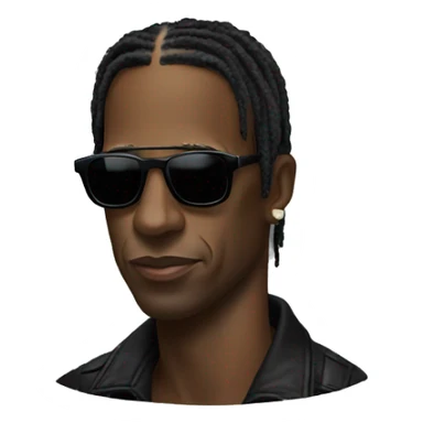 Travis Scott with dark sunglasses on sticker