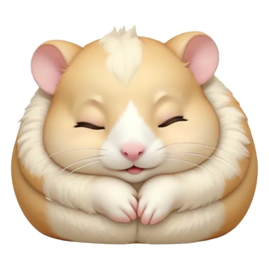 Meme-Worthy Cute Sleeping Cream Hamster Portrait Emoji, Head resting peacefully with a contented smile, showcasing a delightfully compact build and a luxuriously soft cream fur, eyes shut in a serene nap, Simplified yet hilariously adorable features, highly detailed, glowing with a soft, drowsy light, high shine, relaxed and utterly lovable, stylized with an air of playful laziness, bright and heartwarming, soft glowing outline, capturing the essence of a comically sleepy hamster, so meme-worthy it feels like it could instantly become the next viral sensation of adorable slumber! sticker