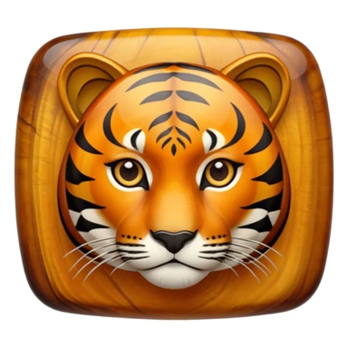 "Tiger's eye" chatoyant gemstone crystal brown and dark orange sticker