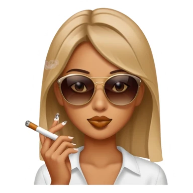 Girl smoking blunt with sunglasses  sticker