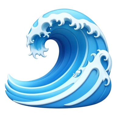 3D wave icon no background sticker