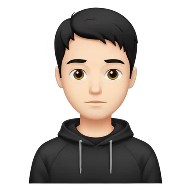 Man with a black sweatshirt and black hair  sticker