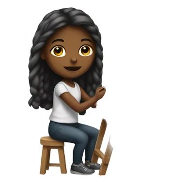 girl painting sticker