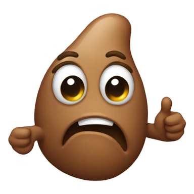 Poop holding thumbs down sticker