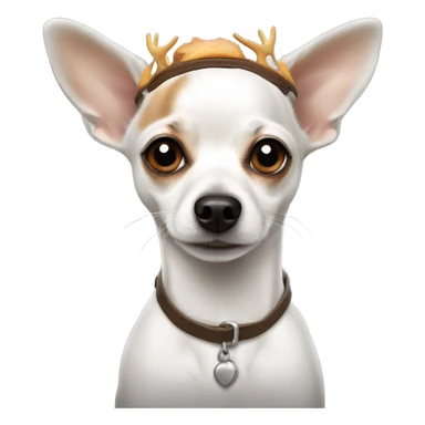 White dog chihuahua Jack Russel coloring with rained deer headband sticker