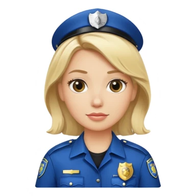 blonde police with hair clip sticker