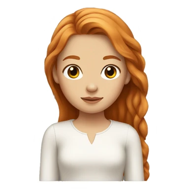 girl with brown eyes and long ginger locks hair sticker
