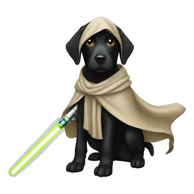 Black lab dressed as a Jedi  sticker
