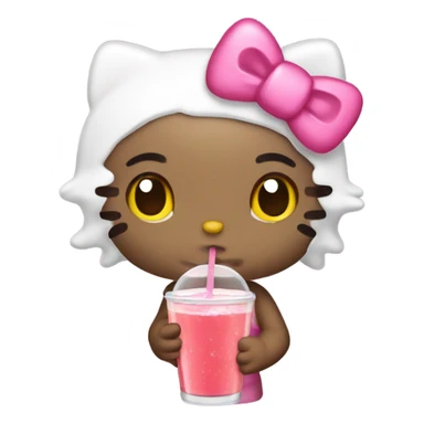 Hello kitty drinking no a sticker