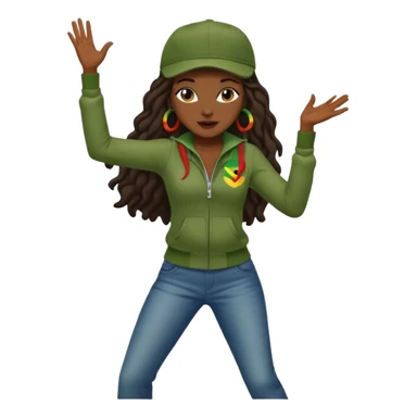 reggae femme   casquette danse  sticker