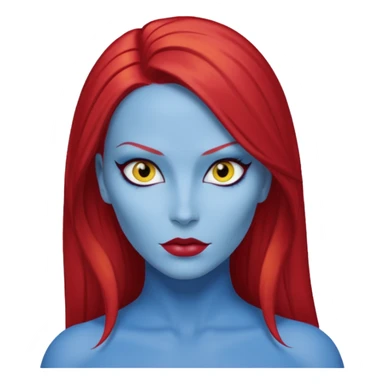  x-men mystique red sleek back hair yellow eye  sticker