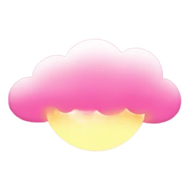 Light-pink Cloud with a hot pink sun behind it at the top sticker