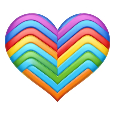 heart with rainbow zigzag sticker